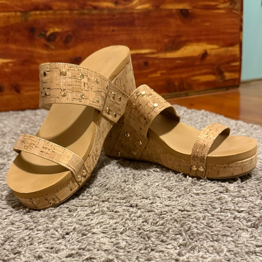 Elegant Cork Wedge Sandals